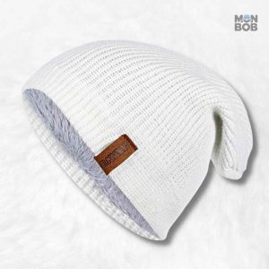 Bonnet long blanc avec doublure pour un style élégant