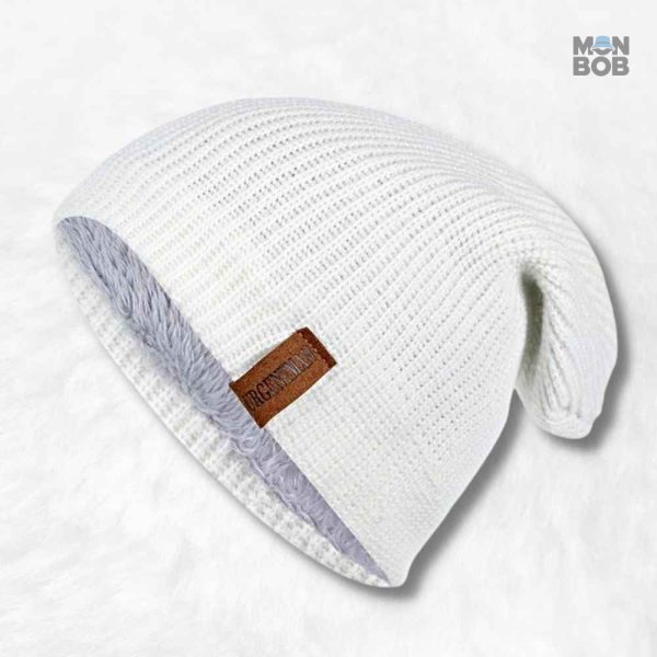 Bonnet long blanc avec doublure pour un style élégant