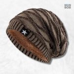 Bonnet long marron pour femme, accessoire tendance et chaud