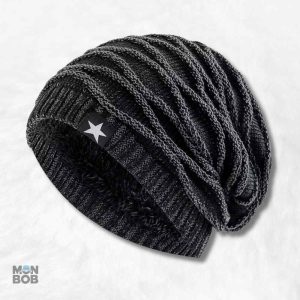 Bonnet long femme noir en style décontracté