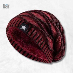 Bonnet long femme rouge élégant pour l'hiver