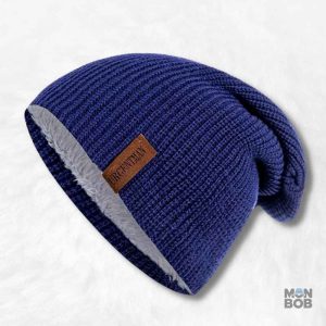 Bonnet long homme bleu, style décontracté et tendance