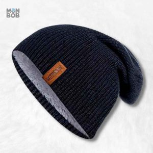 Bonnet long noir pour homme, accessoire de mode polyvalent