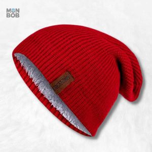 Bonnet long homme rouge, accessoire tendance pour l'hiver