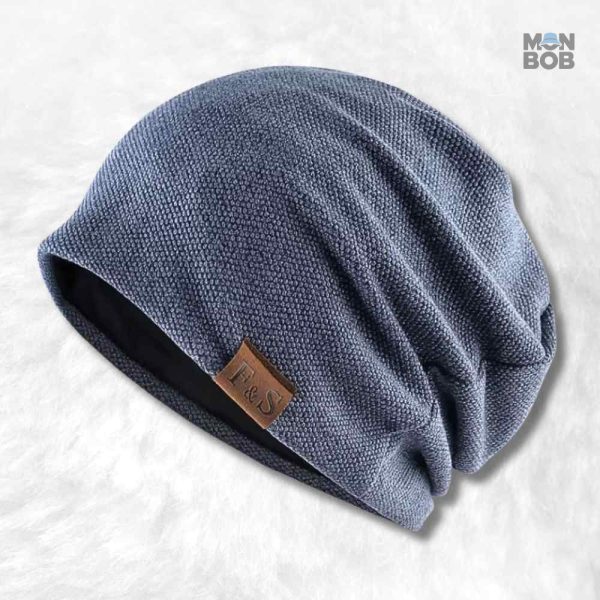 Bonnet long tombant femme bleu
