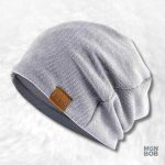 Bonnet long tombant femme gris clair
