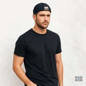 Bonnet Miki en denim noir, accessoire tendance