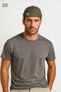 Bonnet Miki en denim vert, accessoire tendance