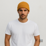 Bonnet homme couleur moutarde, parfait pour l'hiver et les sorties