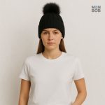 Bonnet femme noir, style chic et confortable pour l'hiver