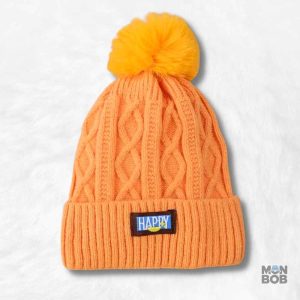 Bonnet orange femme en laine douce et confortable
