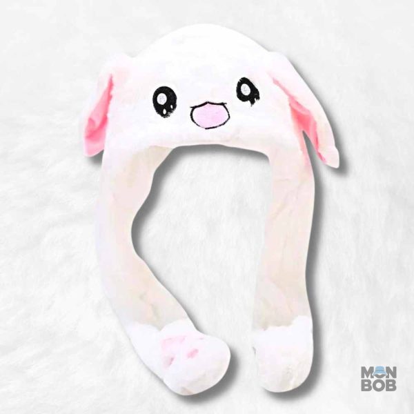 Bonnet lapin avec oreilles qui bougent, accessoire ludique