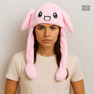 Accessoire de mode : bonnet avec oreilles qui bougent en lapin