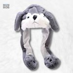 Bonnet loup avec oreilles animées en mouvement