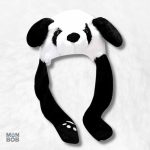 Bonnet panda avec oreilles mobiles pour un style amusant