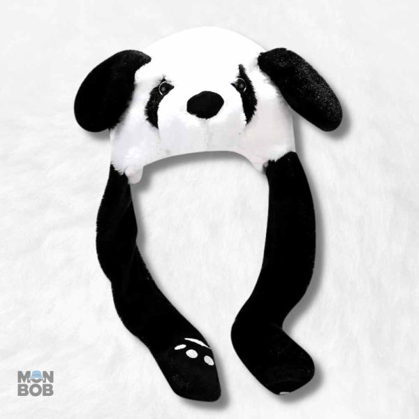 Bonnet panda avec oreilles mobiles pour un style amusant