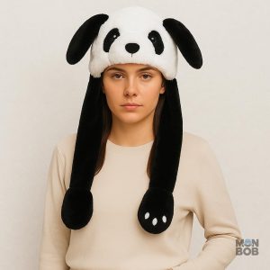 Accessoire tendance avec oreilles qui bougent en forme de panda