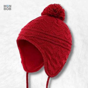 Bonnet Péruvien Rouge pour Enfant en laine chaude
