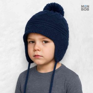 Accessoire enfant, bonnet péruvien bleu, protection contre le froid
