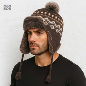 Accessoire en fourrure marron, parfait pour l'hiver