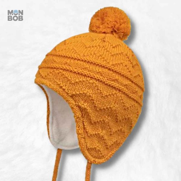 Bonnet péruvien jaune pour enfant, style coloré et chaleureux