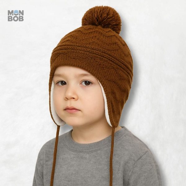 Bonnet marron enfant, accessoire chaud et coloré