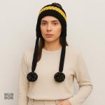 Accessoire chaud, bonnet péruvien en noir pour l'hiver