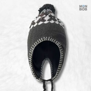 Bonnet péruvien gris avec pompon