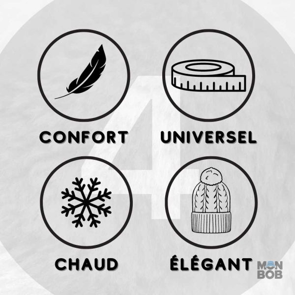 Bonnet à Pompon, laine blanche, accessoire hivernal