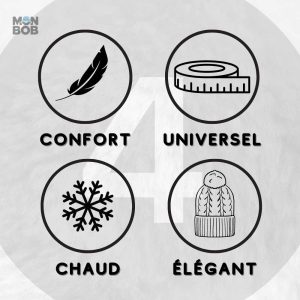 Bonnet à pompon en laine, couleur rouge vif