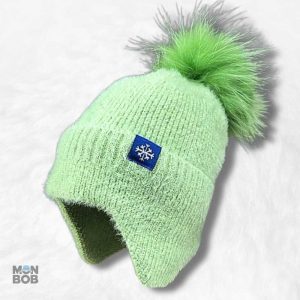 Bonnet à Pompon en Laine Verte pour l'hiver