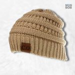 Bonnet Queue de Cheval Beige élégant et pratique