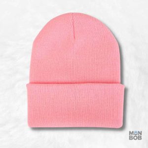 Bonnet Rose Pâle en laine douce et confortable