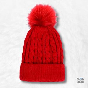 Bonnet rouge pour femme, accessoire chaud et tendance
