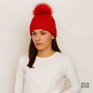 Bonnet femme rouge, style décontracté et chic