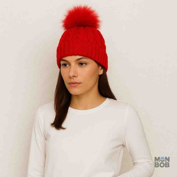 Bonnet femme rouge, style décontracté et chic