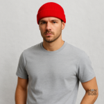Bonnet homme en rouge, style décontracté et tendance