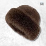 Bonnet Russe Femme Marron en fourrure élégante