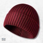 Bonnet tricot bordeaux élégant pour l'hiver