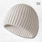 Bonnet tricot crème élégant et confortable
