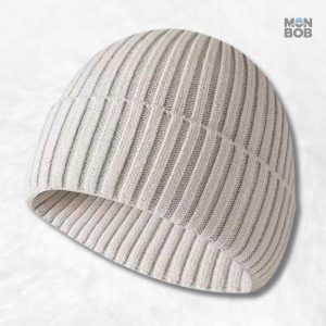 Bonnet tricot crème élégant et confortable