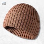 Bonnet tricot marron en laine chaude et confortable