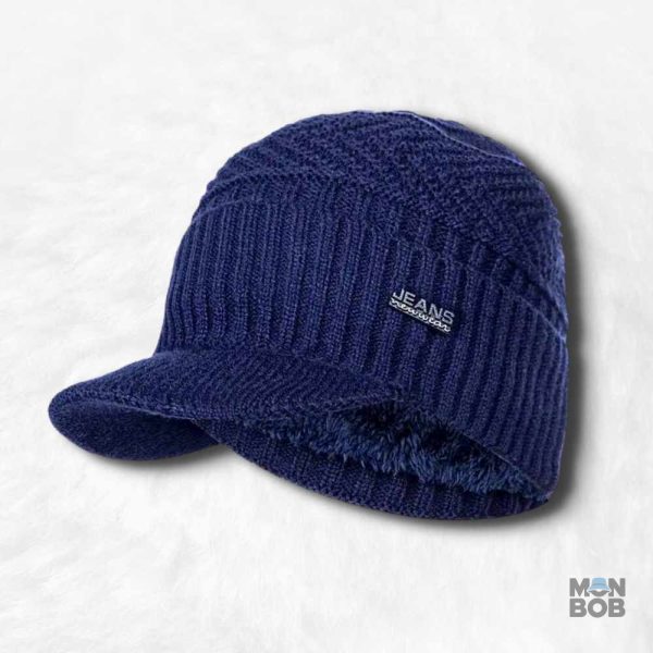 Bonnet Visière Bleu avec Doublure Confortable