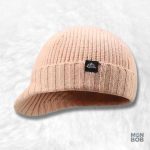Bonnet beige à visière courte, style décontracté