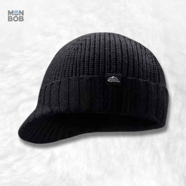 Bonnet noir à visière courte, style décontracté et moderne