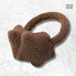 Cache oreille étoile marron, accessoire tendance pour l'hiver