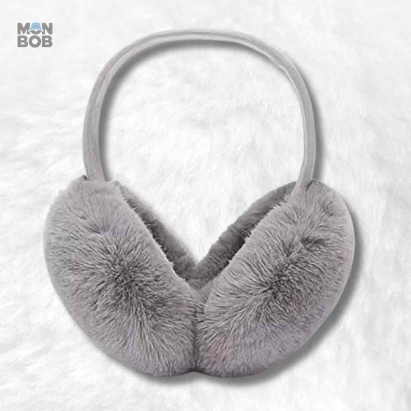 Cache oreille en fourrure gris pour un confort optimal