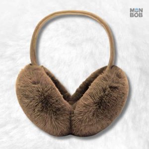 Cache oreille en fourrure marron, élégant et chaud