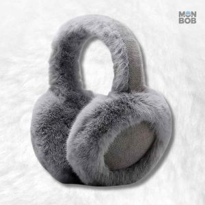 Cache oreille hiver femme gris élégant et chaud