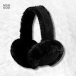 Cache oreille hiver femme noir pour protéger du froid